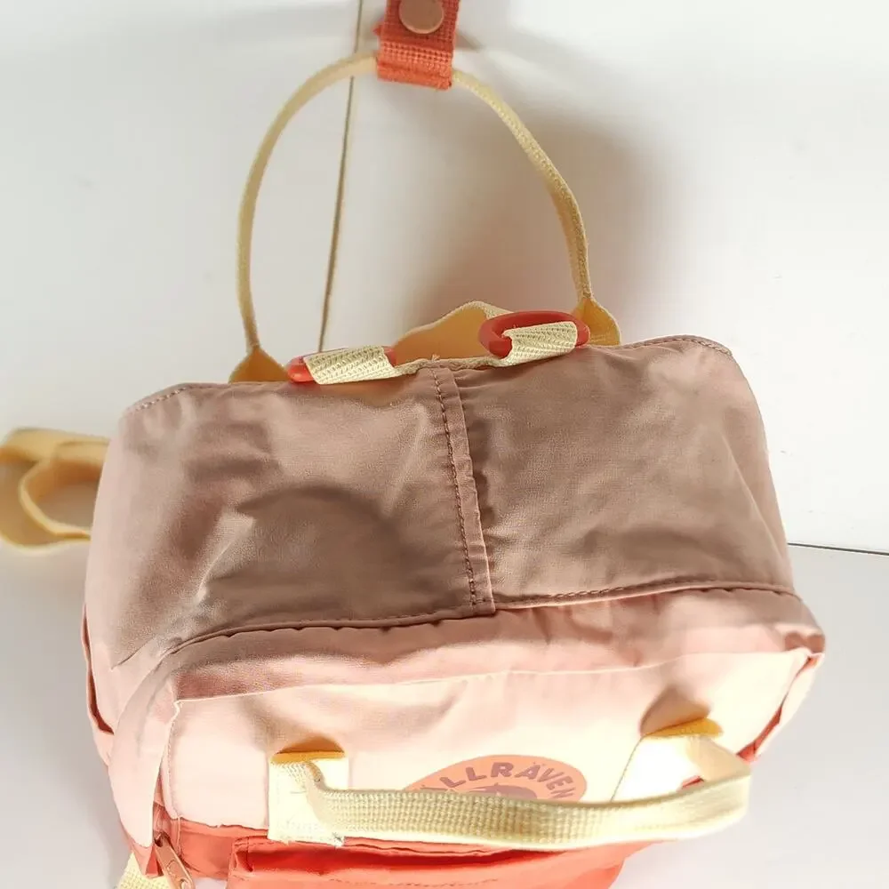 Fjallraven Kanken Art 23616 Mini Orange /pink Nylon Swedish Daypack Backpack